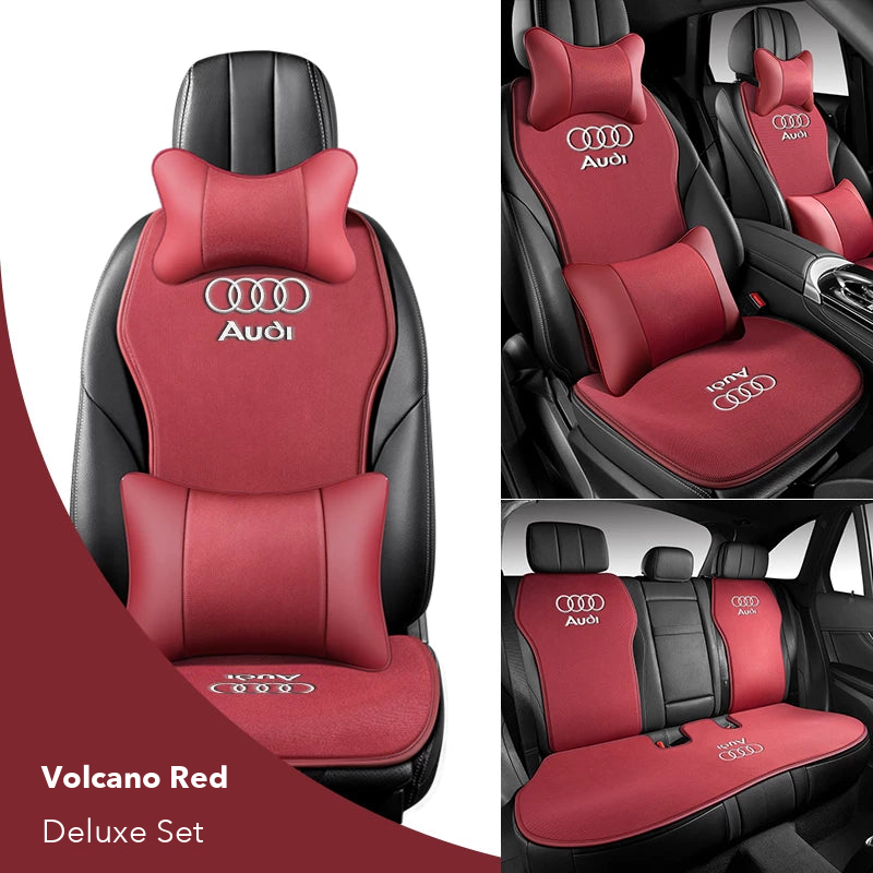 Audi Grand Touring seat cushion – Volcano Red Deluxe Set with neck and lumbar pillows