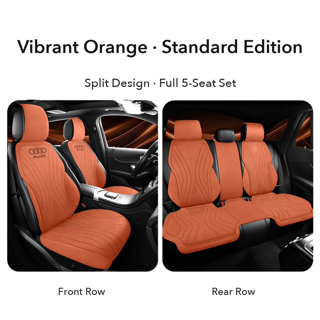 Audi suede seat cushion – Vibrant Orange Standard Edition 5-seat set