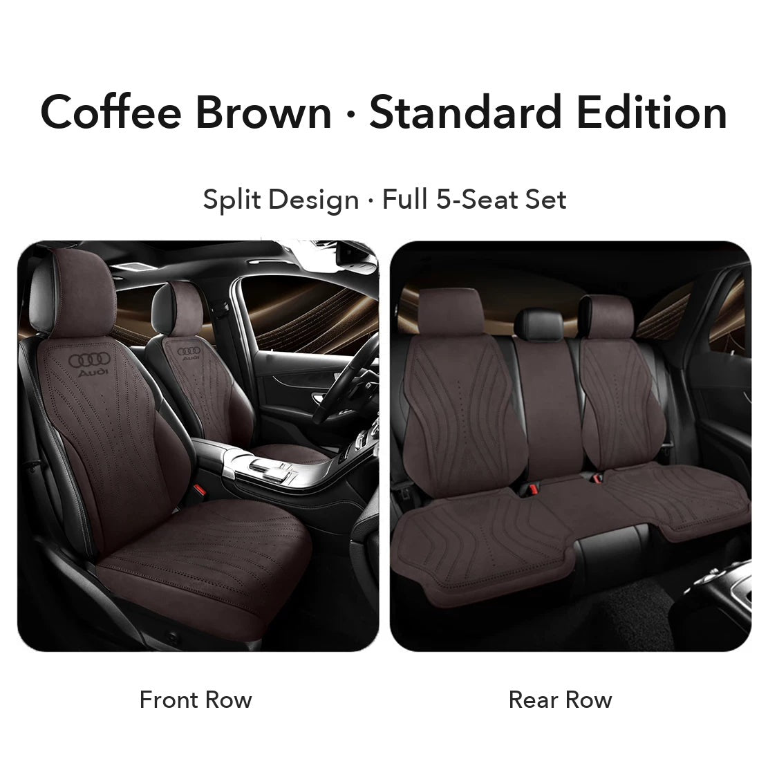 Audi suede seat cushion – Coffee Brown Standard Edition 5-seat set