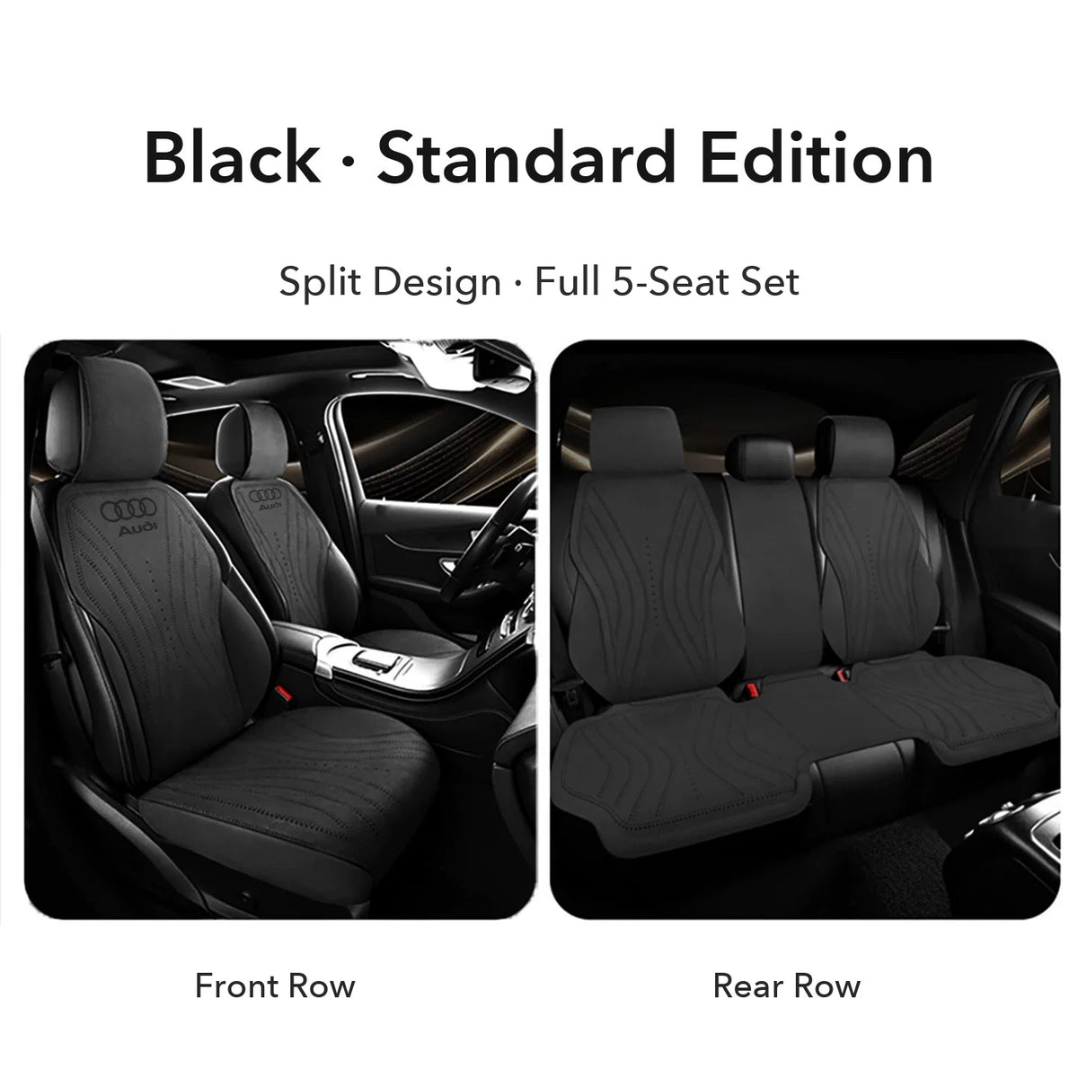 Audi suede seat cushion – Black Standard Edition 5-seat set