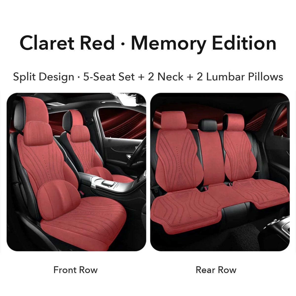 Audi suede seat cushion – Claret Red Memory Edition 5-seat set