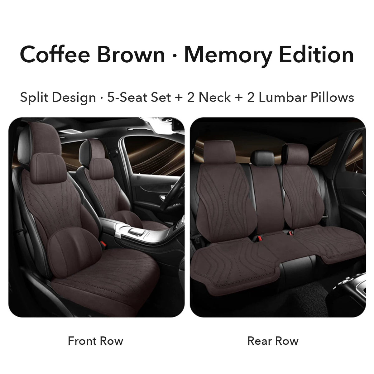 Audi suede seat cushion – Coffee Brown Memory Edition 5-seat set