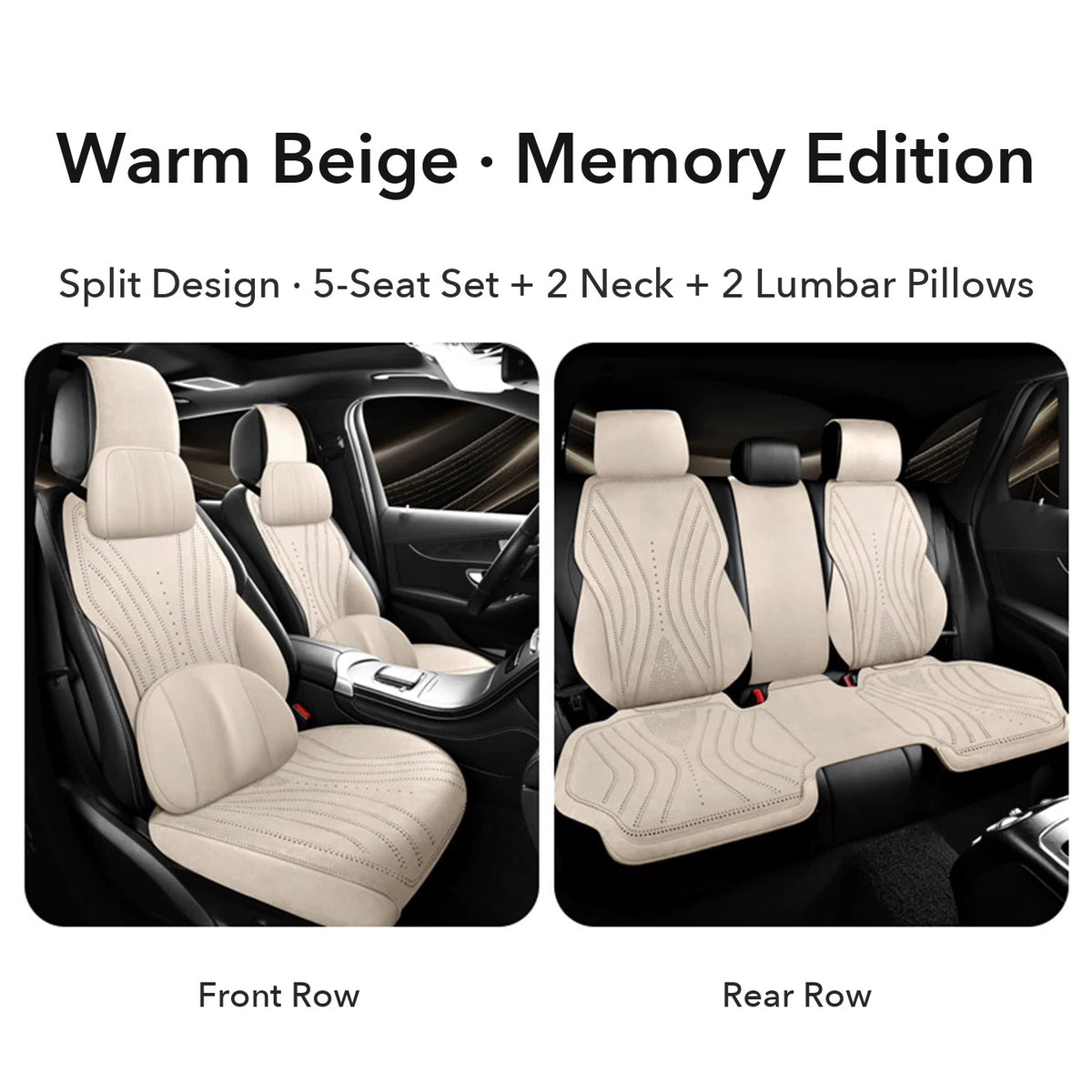 Audi suede seat cushion – Warm Beige Memory Edition 5-seat set