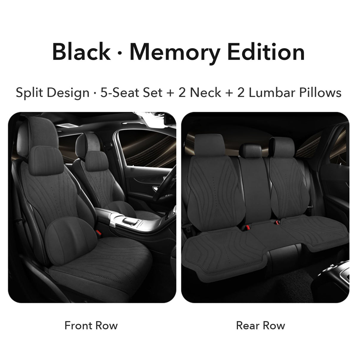 Audi suede seat cushion – Black Memory Edition 5-seat set