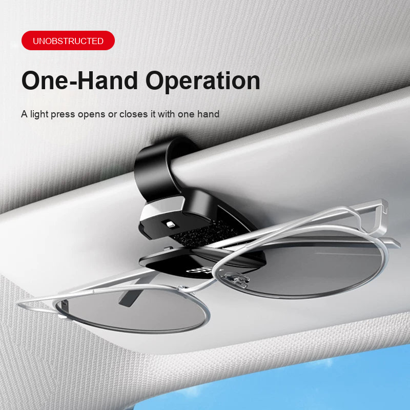Audi sunglasses holder clip on sun visor – one-hand operation