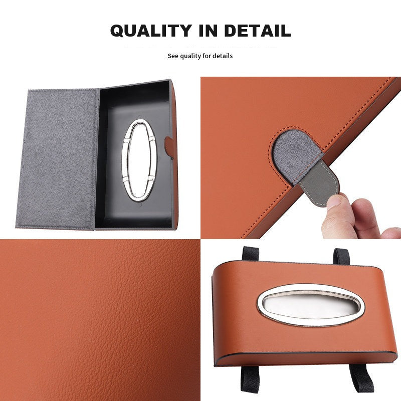 Boîte à mouchoirs en cuir Audi - Support multi-positions