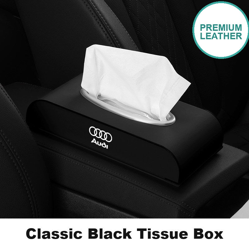 Boîte à mouchoirs en cuir Audi - Support multi-positions
