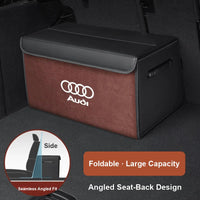 Audi Grand Touring Suede-Touch Trunk Organizer – Foldable Two-Tone Cargo Box in Six Colours