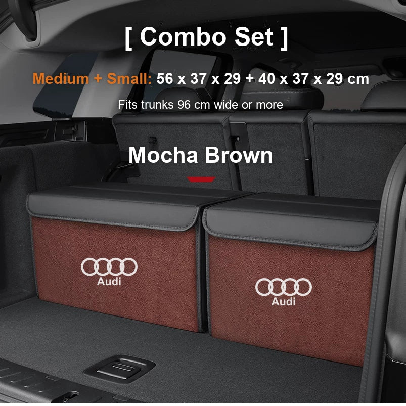 Audi trunk organizer Combo Set Medium plus Small in Mocha Brown