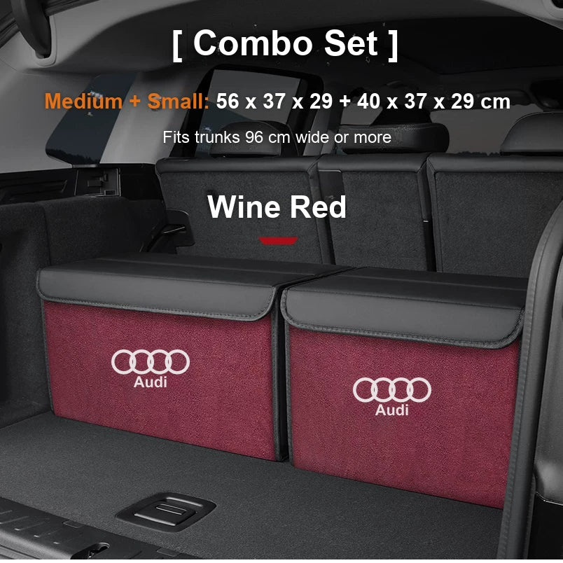 Audi trunk organizer Combo Set Medium plus Small in Wine Red
