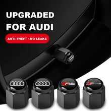 Tapones de válvula antirrobo Audi Signature – Set de 4 de aluminio hexagonal con llave de bloqueo