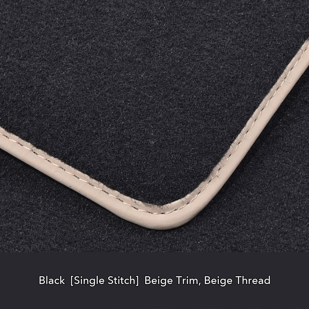 Audi velour floor mat edge detail – Black – Beige Trim