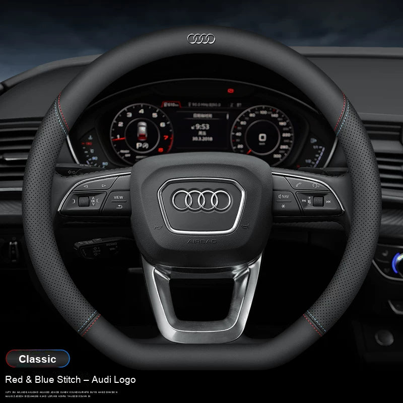D-Cut – Classic, red and blue stitch, Audi logo