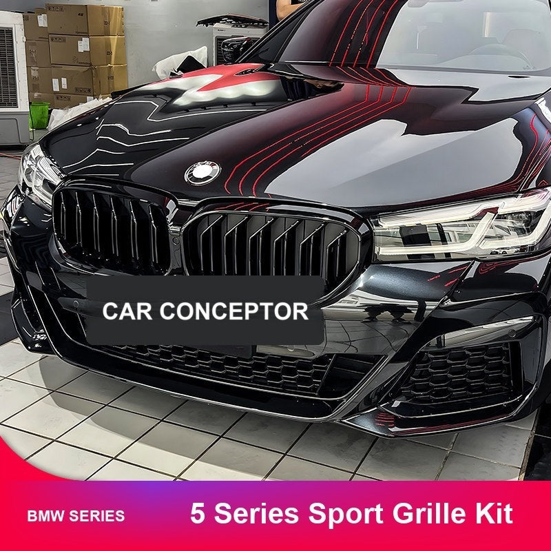 BMW 5 Series sport front grille kit installed