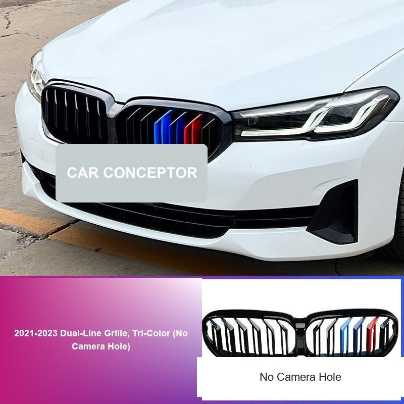 BMW 5 Series Grille - 2021-2023 Dual-Line Grille, Tri-Color (No Camera Hole)