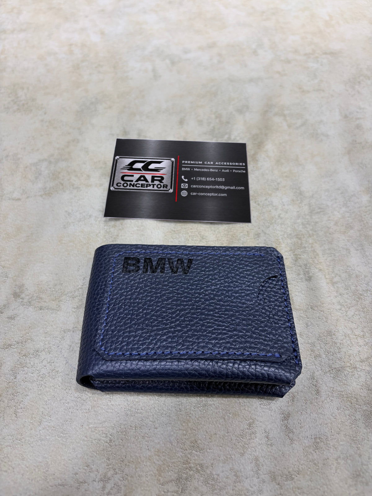 BMW Handmade Crazy Horse Leather Wallet – Custom Design Available