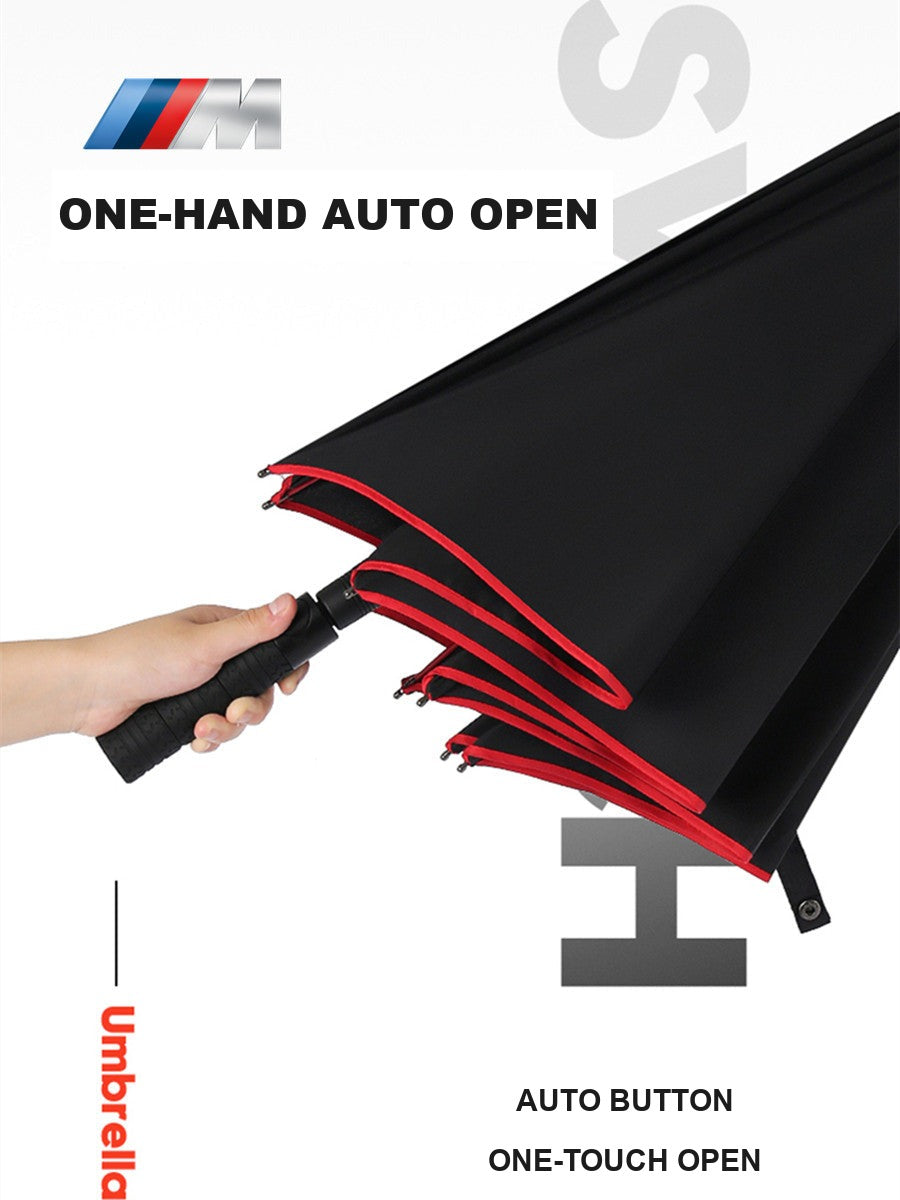 BMW M automatic umbrella – one-hand auto-open button mechanism