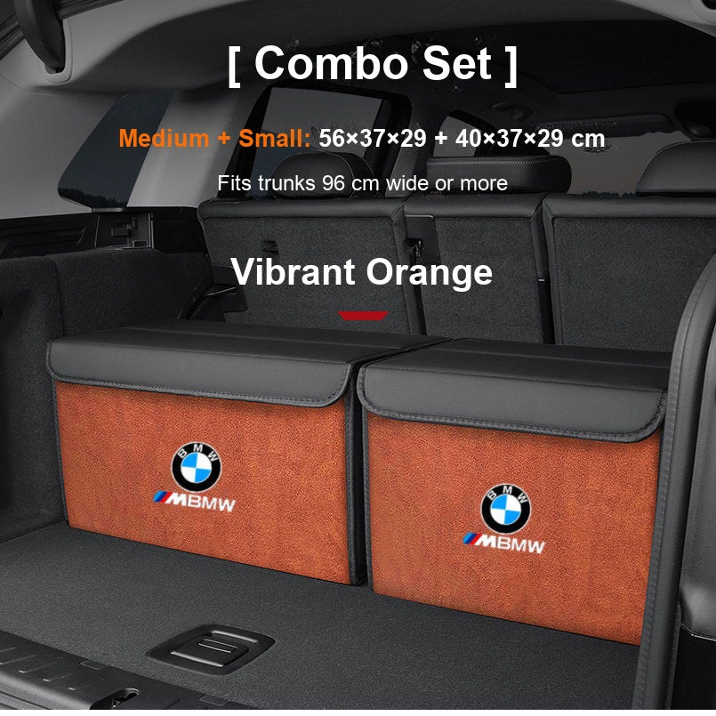 BMW trunk storage box combo set Medium + Small in Vibrant Orange