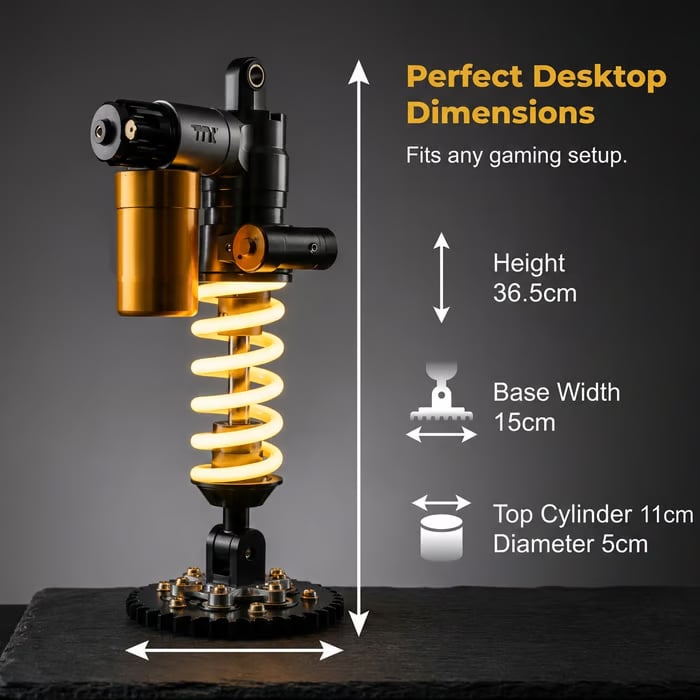 Suspension lamp dimensions: 36.5cm height, 15cm base width