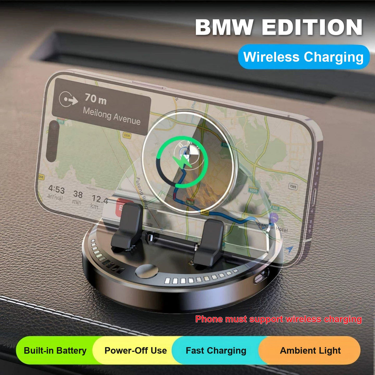 BMW edition wireless charging dashboard phone stand
