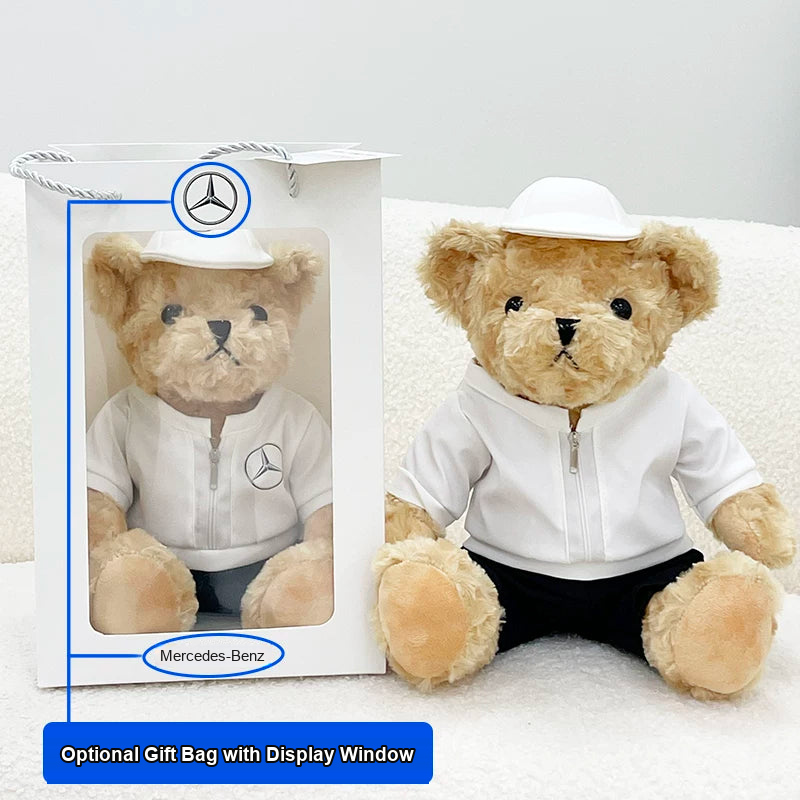 Car Emblem Teddy Bear with optional gift bag and display window