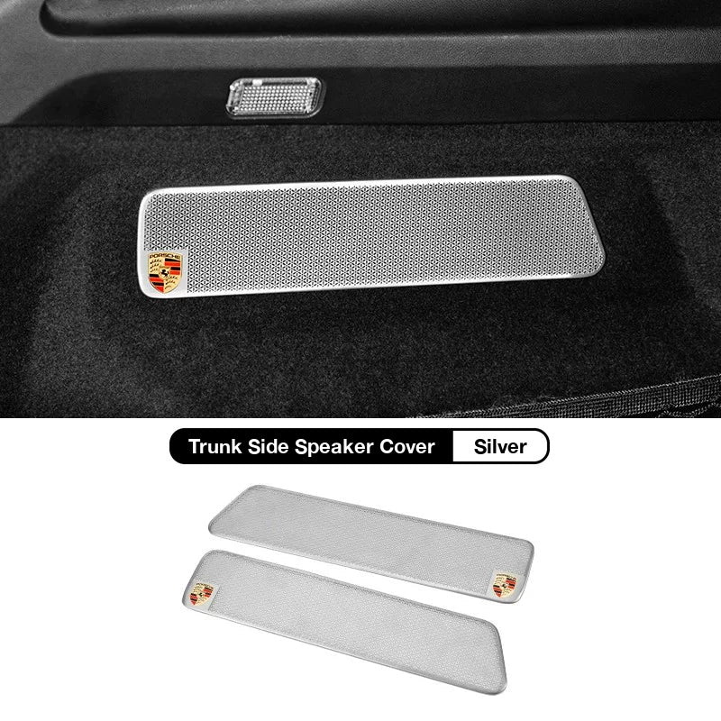 Porsche Cayenne trunk side speaker cover in Silver, 2-piece set