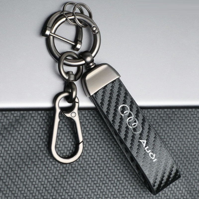 Audi keychain Dark Night Black with hanging buckle