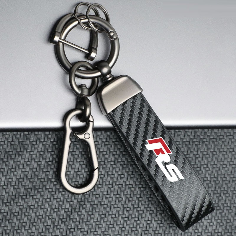 Audi RS keychain with hook clasp