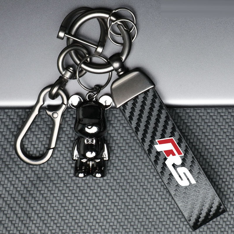 Audi RS keychain with bear charm