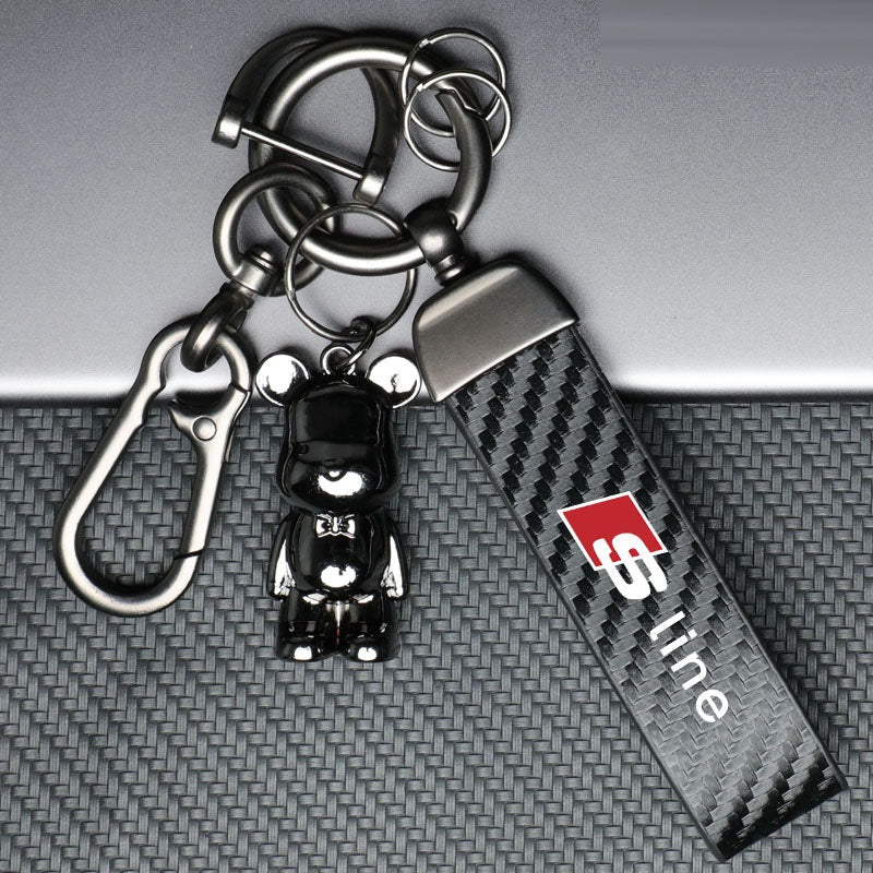 Audi Sline keychain with bear charm