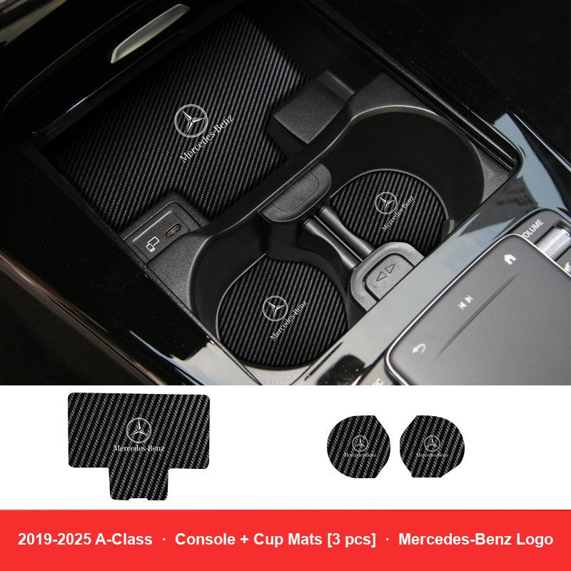 Console plus cup mats 3 piece set with Mercedes-Benz logo