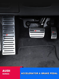 Set de pedales de acelerador y freno Audi – Cubiertas de aluminio antideslizantes para A3, A4L, A6L, Q3, Q5, Q5L y Q7