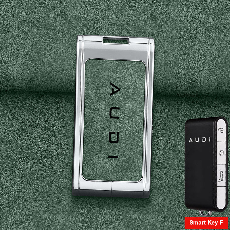 Silver shell with green leather, single shell
