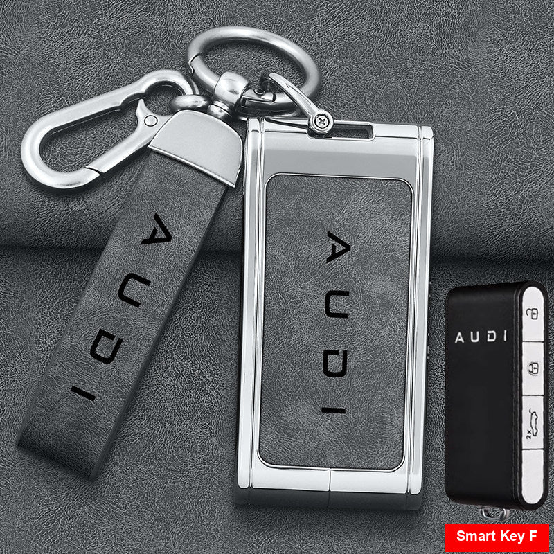 Silver shell with grey leather and double buckle strap