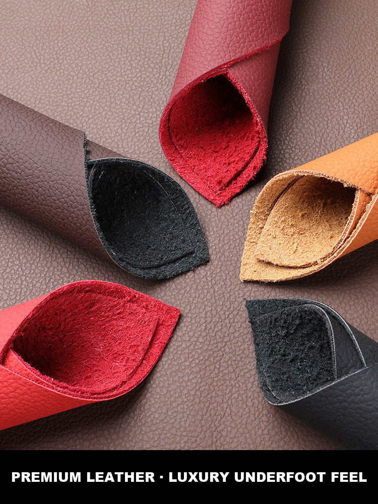 Genuine leather swatches in multiple colours
