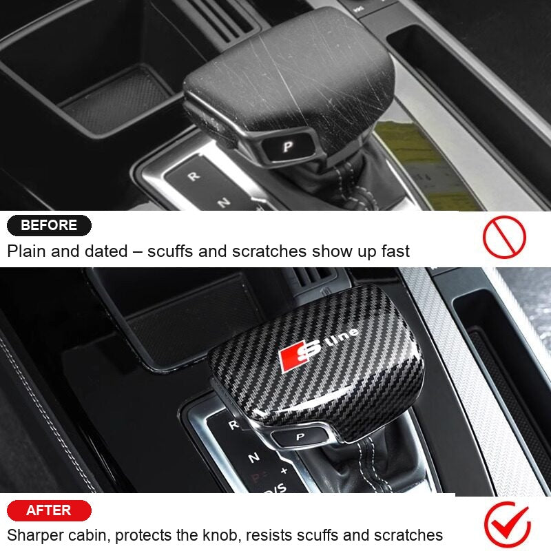 Audi gear knob cover before and after
