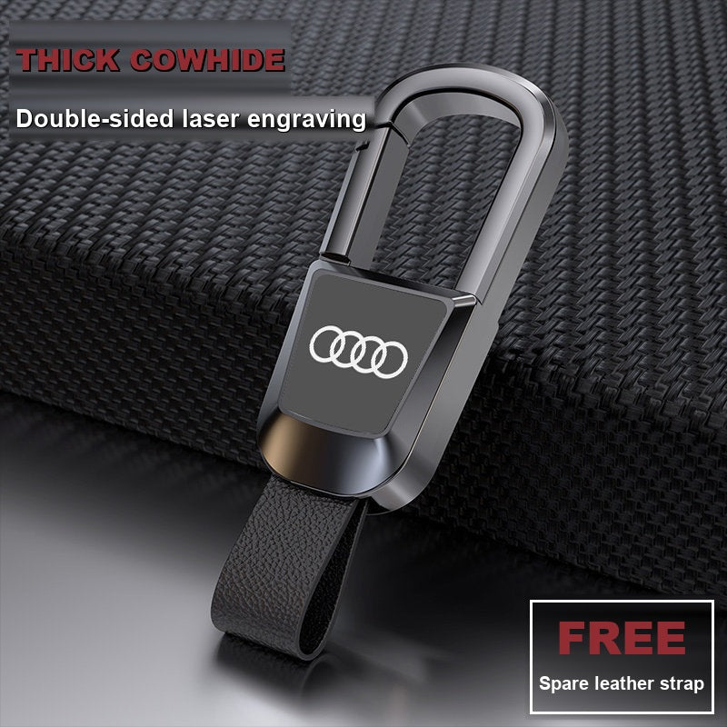 Audi leather keyring gunmetal grey