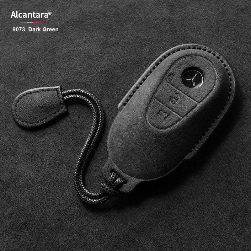 Dark Green Alcantara key case detail