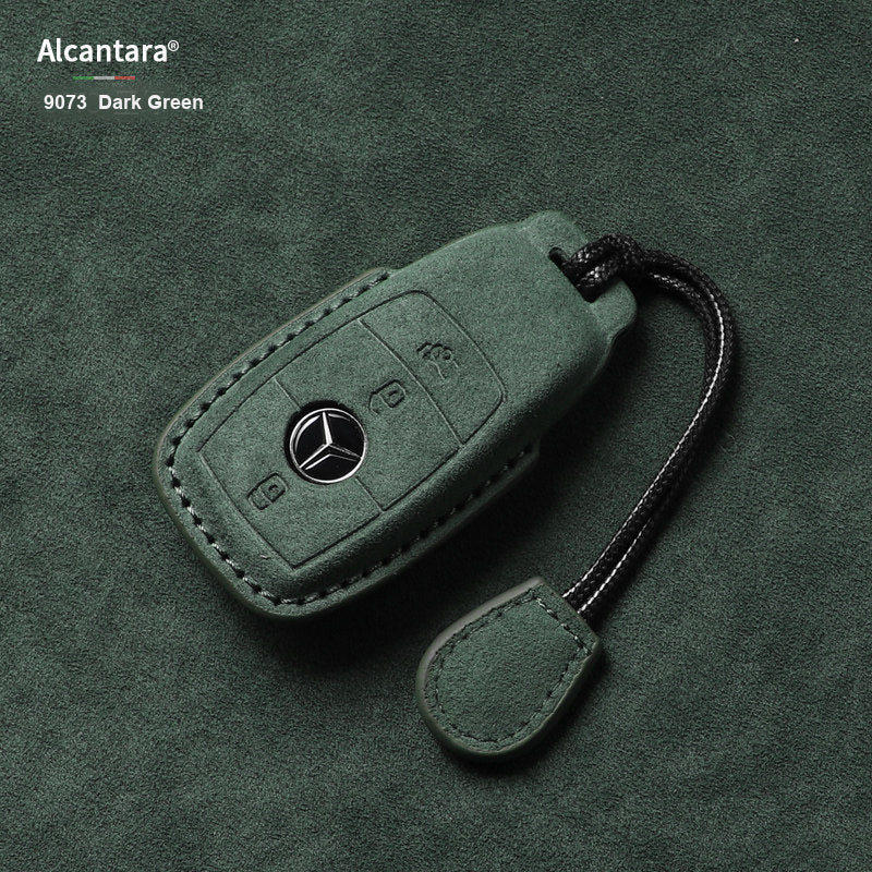 Dark Green Alcantara key case, Style A