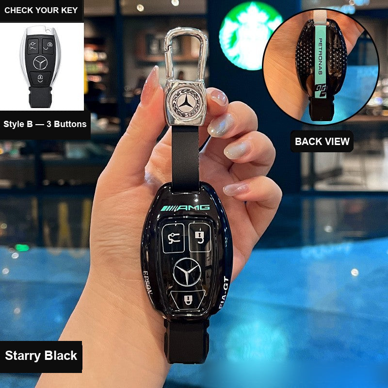 Style B AMG key case in Starry Black detail