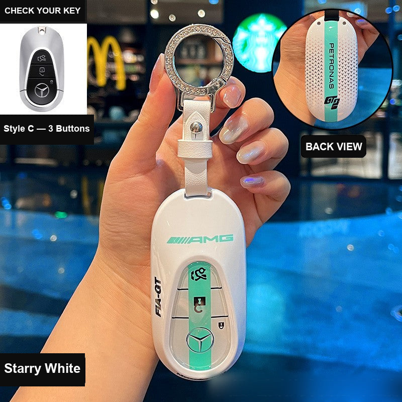 Style C AMG key case in Starry White detail
