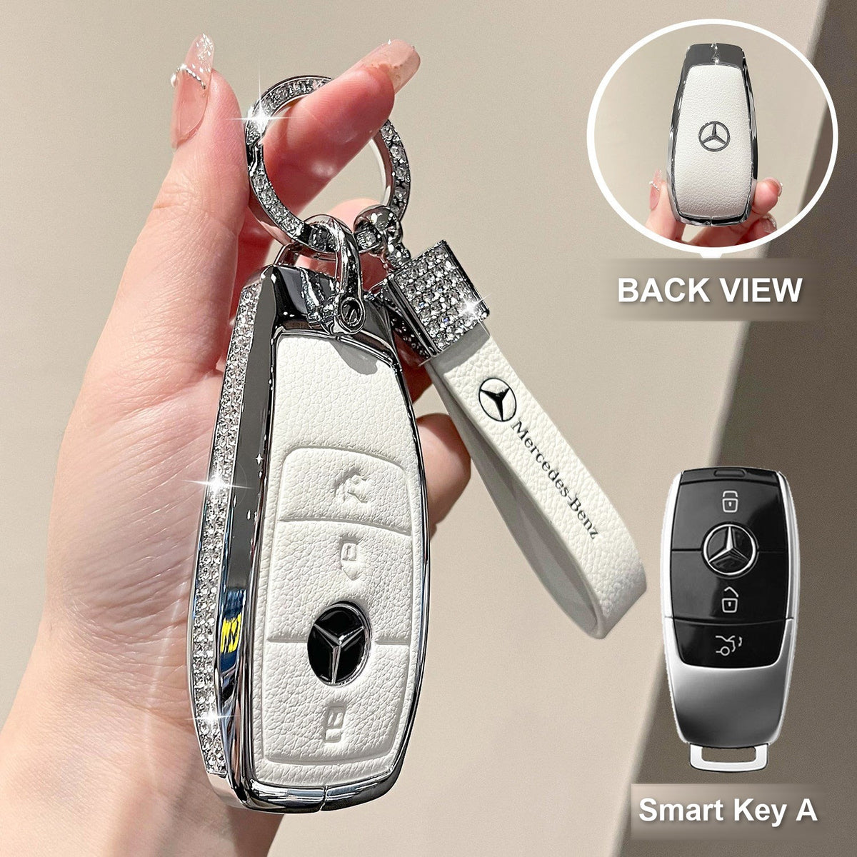 Smart Key A Pearl White with crystal ring bracelet