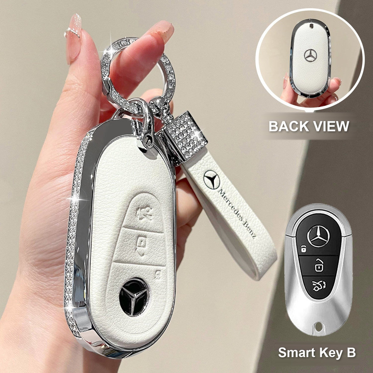 Smart Key B Pearl White with crystal ring bracelet