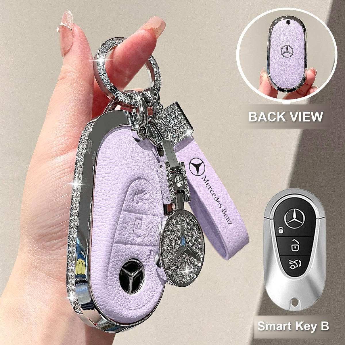 Smart Key B Purple with crystal ring bracelet and emblem charm