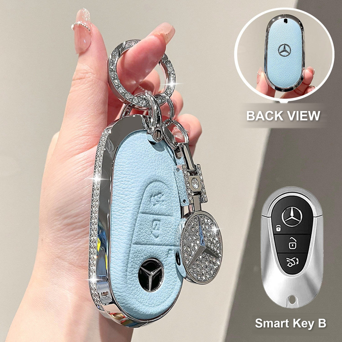 Smart Key B Blue with crystal emblem charm