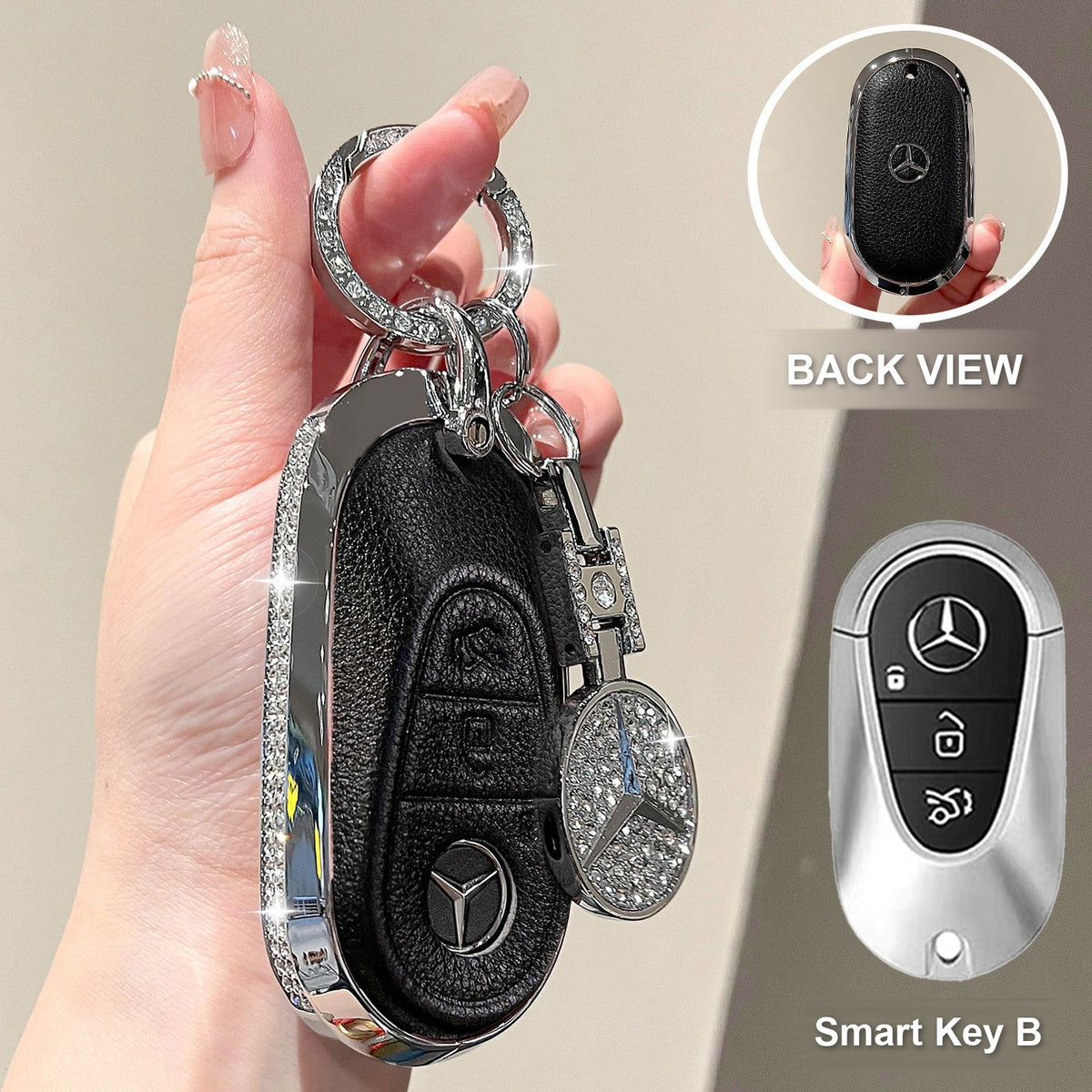 Smart Key B Premium Black with crystal emblem charm