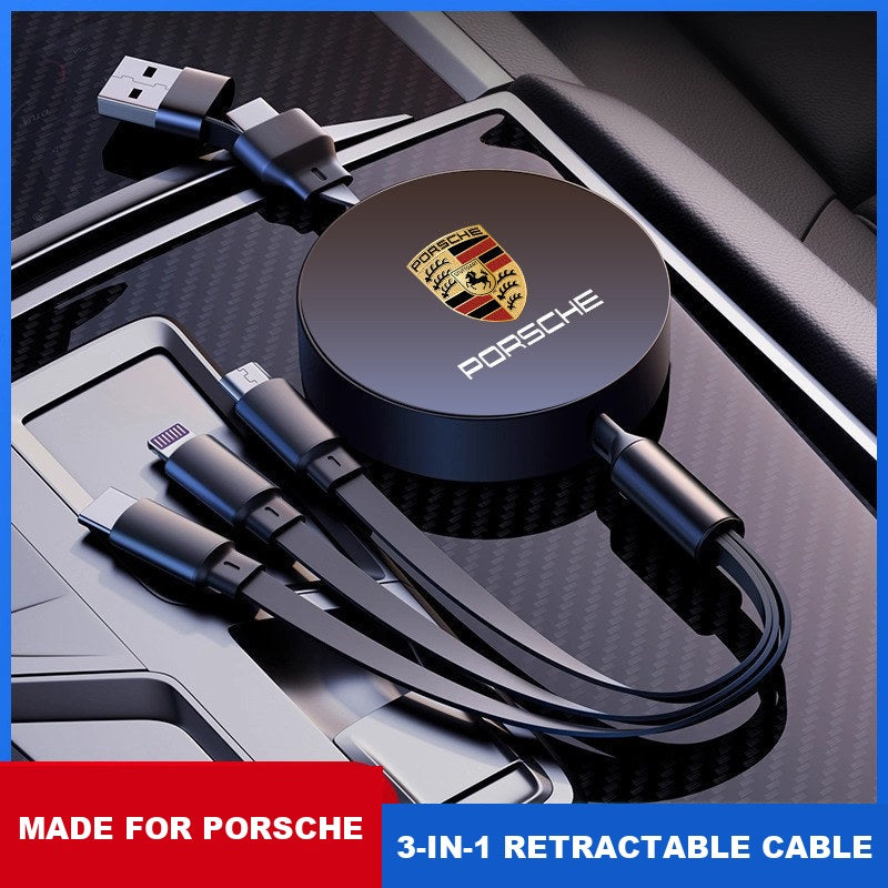 Porsche 3-in-1 retractable charging cable 01