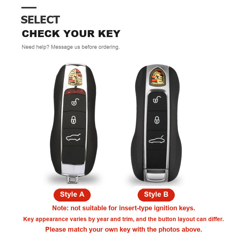 Fitment guide showing Porsche Style A and Style B keys