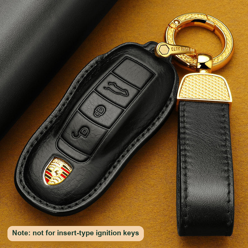 Style A Premium Black with gold ring and leather strap