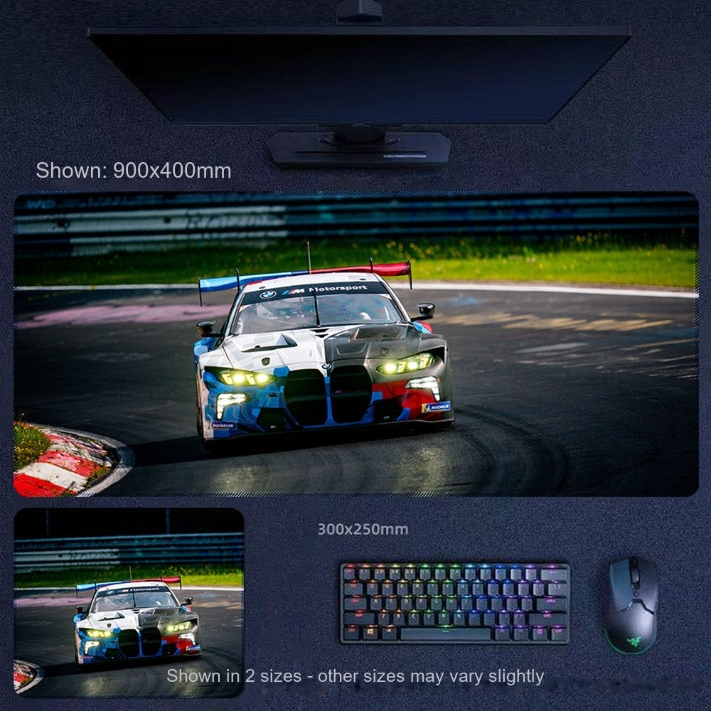 BMW M4 GT3 racing esports desk mat and mouse pad, livery design 10, large XL gaming mat